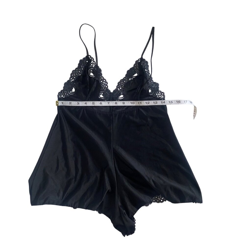 Vintage 80s Prestige Black Lace Trim Romper Lingerie  Small Women South Africa‎ - Picture 7 of 11